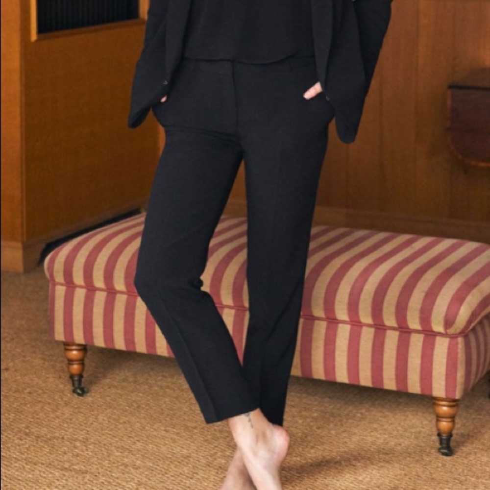Sezane Gustav Slim Ankle Trousers In Black 36